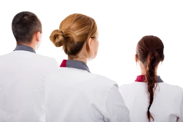 Back View Three Nurses Isolated White — Stock Photo, Image