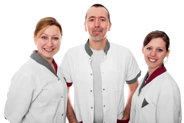 Standing Nursing Staff Happy Isolated White — Stock Photo, Image