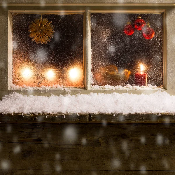 Romantic Christmas Decoration Window — Stock Photo, Image