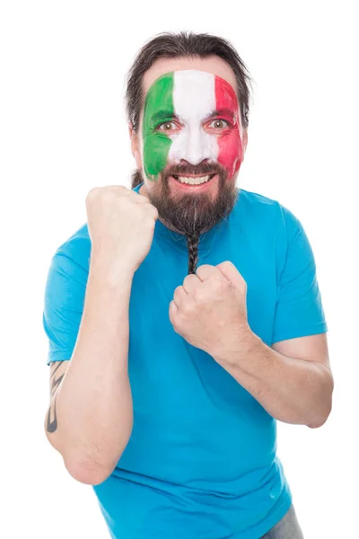 Italian Fan Happy Isolated White Concept National Team — Stock Photo, Image