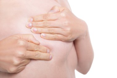 Göğüs kanseri kontrolü, yakın çekim, beyaz, sağlık ve ilaç tedavisi