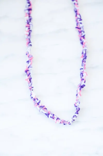 Crocheted Pink Purple Necklace — Stock Photo, Image