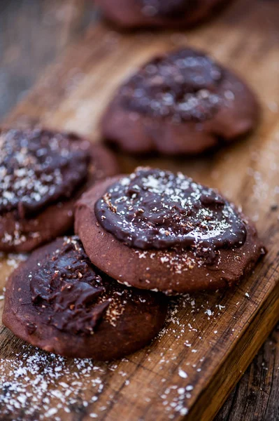 Fresh Baked Chocolate Cookies Christmas — Stock Photo, Image