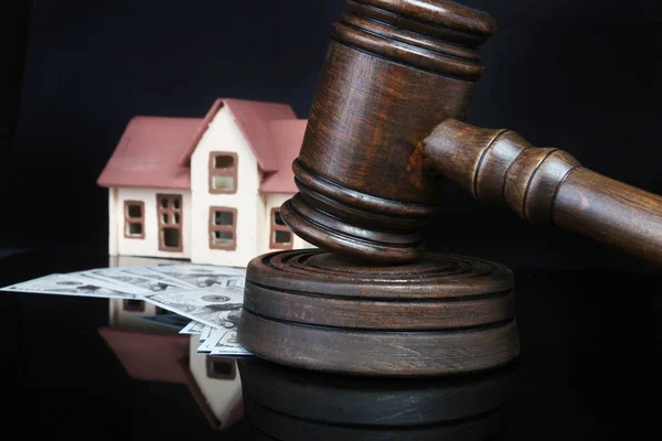 House Auction, Gavel and Property. concept for home ownership, buying, selling or foreclosure.