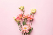 Картина, постер, плакат, фотообои "beautiful pink flower bouquet on pastel background . holiday and love", артикул 387376620