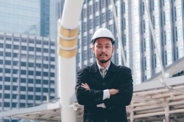 Samrt birlikte çalışmaya açık, mutlu ekip çalışması kavramı mühendislik.