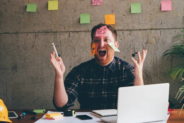 Crazy Business Man Office — Stock Photo, Image