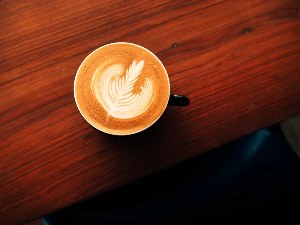 Kawa Latte Art Kawiarni Café — Zdjęcie stockowe