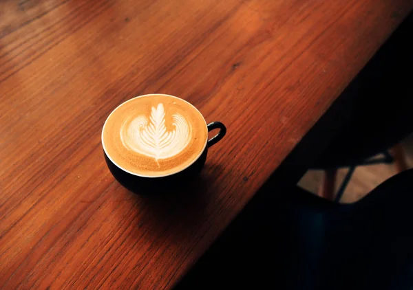 Café Latte Art Dans Café Café — Photo