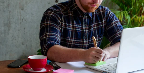 Branner Smart Enginering Working His Laptop Office — Stock Photo, Image