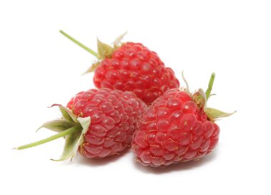 beyaz zemin üzerinde olgunlaşmış ahududu