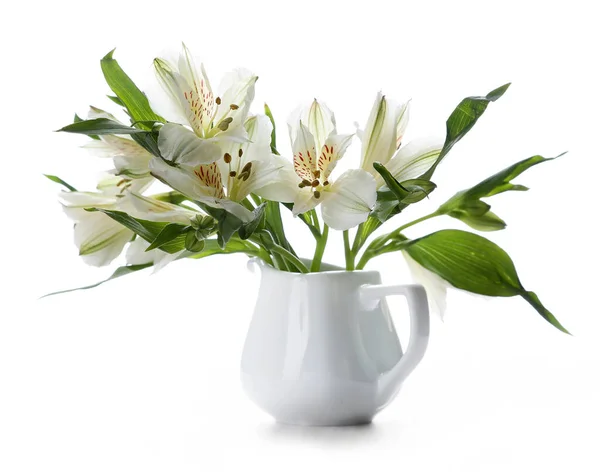 Alstroemeria Isolé Sur Fond Blanc — Photo