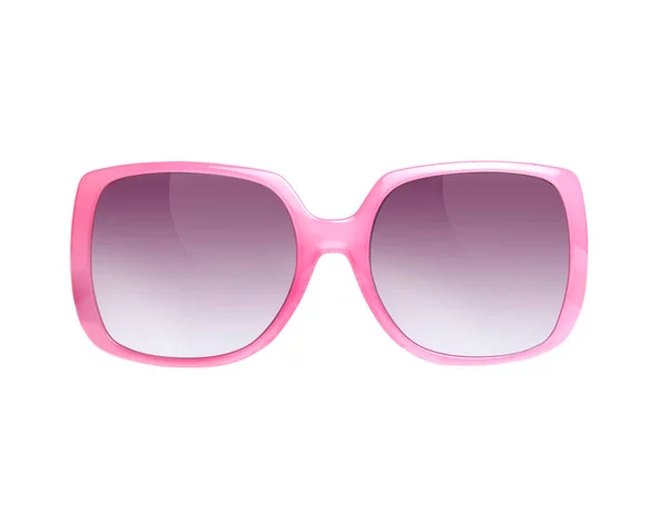 Imagem Simples Óculos Sol Rosa Com Lentes Roxas Fundo Branco — Fotografia de Stock