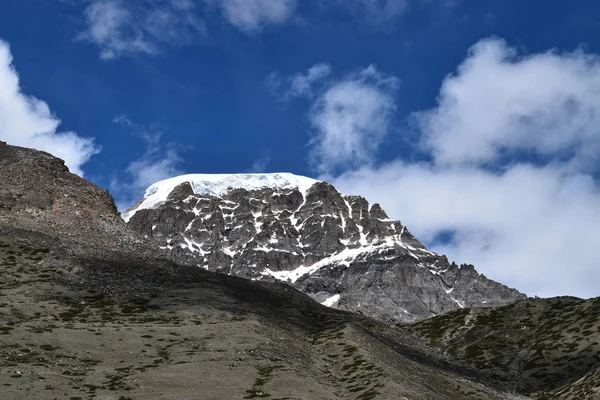 Tutup Shot Snow Covered Mountain Peak Annapurna Circuit — Stok Foto