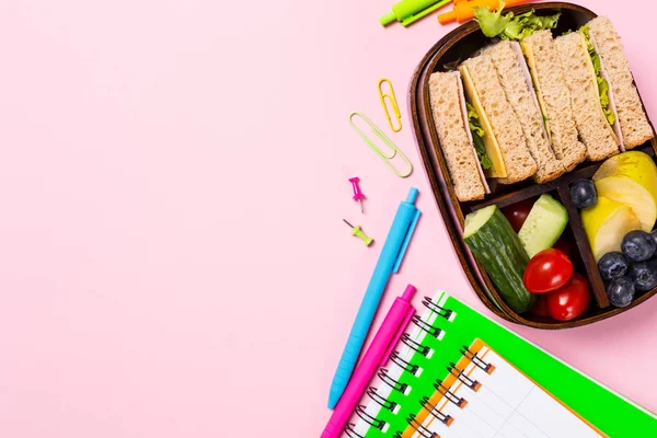 Okul ahşap beslenme çantası sandviç