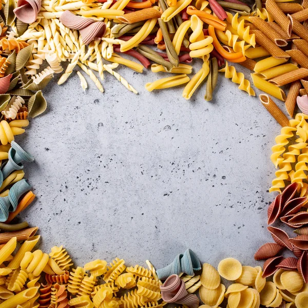 stock image Assorted colorful italian pasta