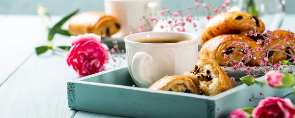 Mini fresh croissants bun — Stock Photo, Image