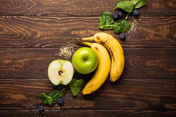 Інгредієнти фото здорового сніданку детокс зелений смузі — стокове фото
