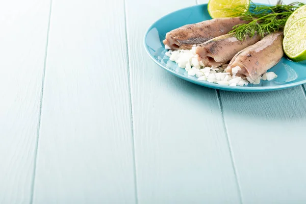 Traditional dutch food herring fish