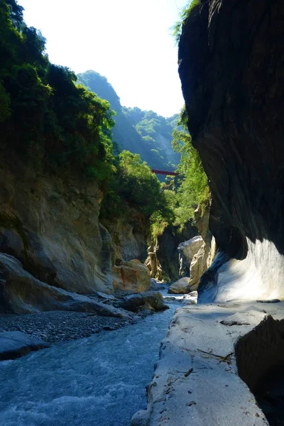 Wunderschöner Natürlicher Canyon Und Türkisfarbener Bachwanderweg Taroko Nationalpark Hualien Nördlichen — Stockfoto