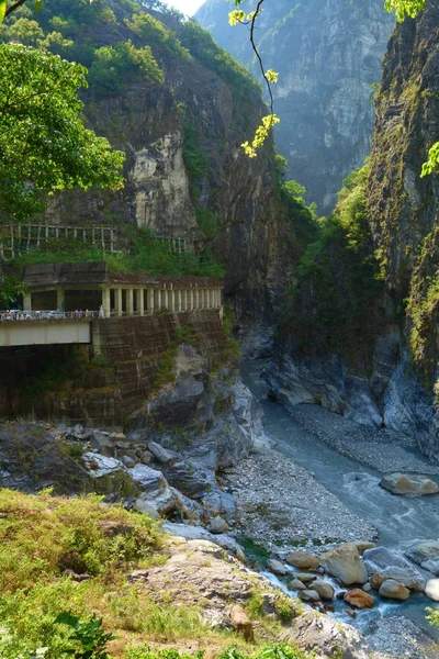 Hermoso Cañón Natural Ruta Senderismo Arroyo Turquesa Parque Nacional Taroko —  Fotos de Stock