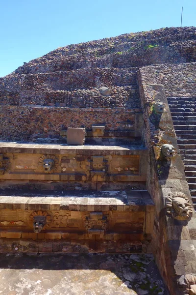 Піраміди Теотіуакана Розташованих Мексиці Латинській Америці — стокове фото