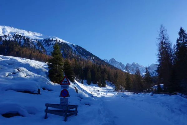 Paisagem Inverno Torno Kemater Alm Tirol Áustria Europa — Fotografia de Stock