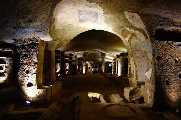 Catacombs of San Gennaro located in Naples, Italy, Southern Europe