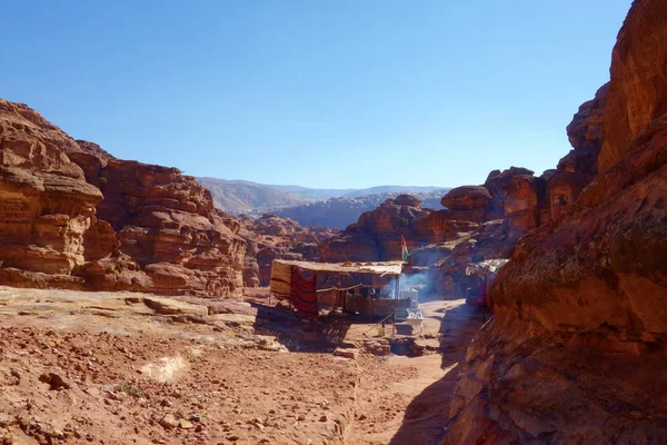 Ancienne Ville Rocheuse Abandonnée Petra Jordanie Comme Une Attraction Touristique — Photo