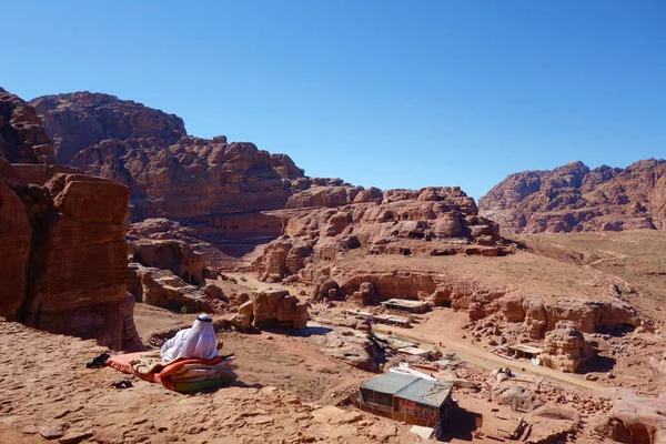 Oude Verlaten Rock Stad Petra Jordanië Als Een Toeristische Trekpleister — Stockfoto