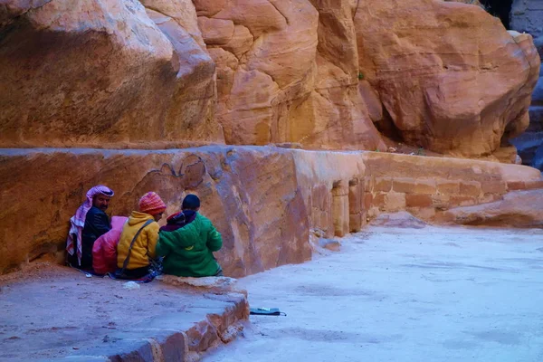 Antigua Ciudad Rocosa Abandonada Petra Jordania Como Atracción Turística Situada — Foto de Stock