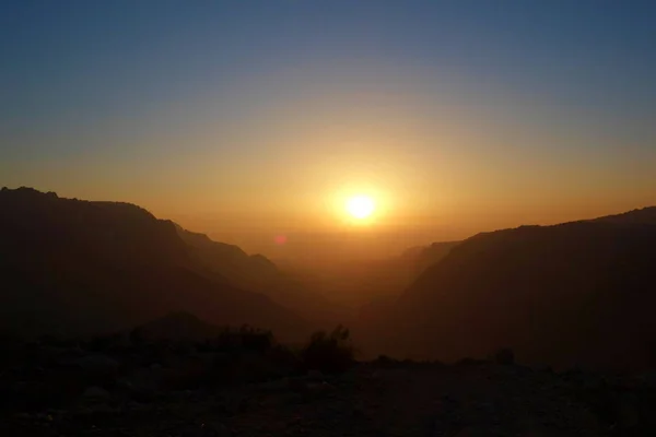 Sonnenuntergang Landschaft Der Dana Biosphäre Naturschutzgebiet Jordanien — Stockfoto
