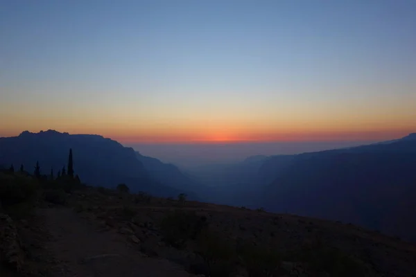 Sonnenuntergang Landschaft Der Dana Biosphäre Naturschutzgebiet Jordanien — Stockfoto