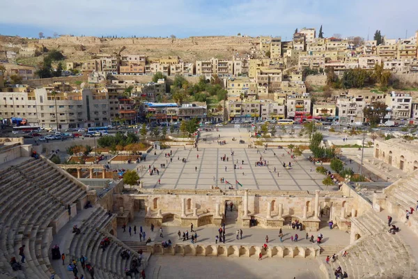 Ammán Jordania Anfiteatro Romano Situado Oriente Medio — Foto de Stock