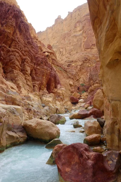Canyon Wadi Zarqa Situé Jordanie Près Mer Morte — Photo