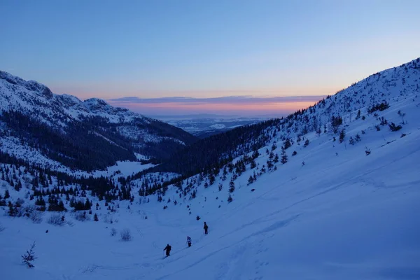 Kopa Kondracka Polonya Için Hala Kondratowa Hiking Gündoğumu — Stok fotoğraf