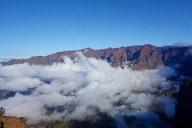 Manzara hiking Trail Gr131 Ruta de los Volcanes La Palma Adası, İspanya.