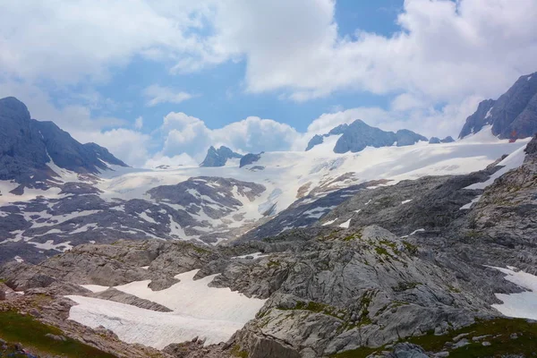 Unterer Eissee Bajo Glaciar Dachstein Cerca Simonyhutte Los Alpes Austríacos —  Fotos de Stock