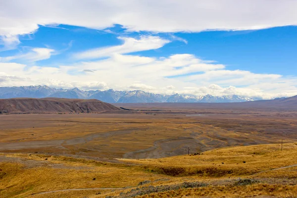 Nya Zeeland Lake Tekapo Mount John Visa Södra Alperna Nya — Stockfoto