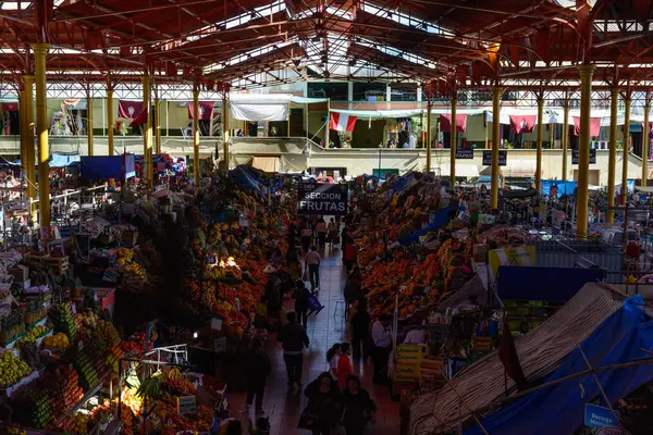 Pohled Vysokého Úhlu Města Arequipa Trh Arequipa Peru — Stock fotografie