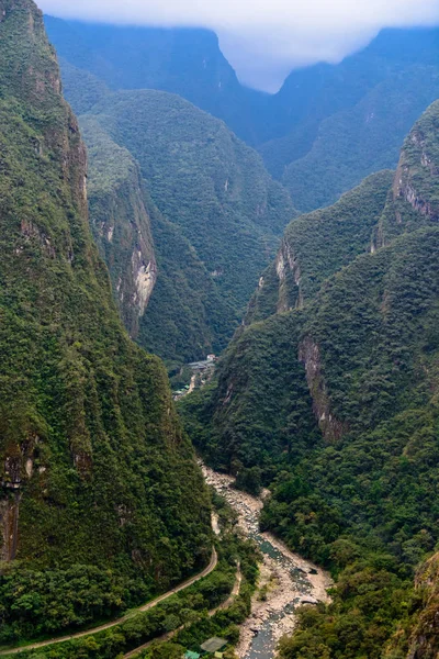 Peru Cusco Urubamba Aguas Calientes Starting Point Machu Picchu Aerial — Stock Photo, Image