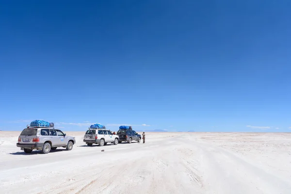 Bolivia Departamento Potosi Uyuni Viaggio Auto Attraverso Salar Uyuni — Foto Stock