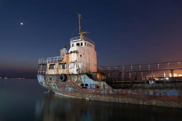 Indonesia Sulawesi Selatan Kota Makassar Nave Notte Nel Porto Makassar — Foto Stock