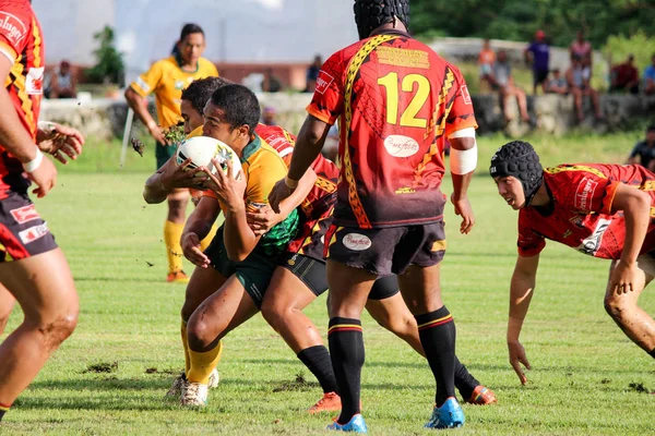 Cooköarna Aitutaki Rugby Game Aitutaki Mot Rarotonga — Stockfoto