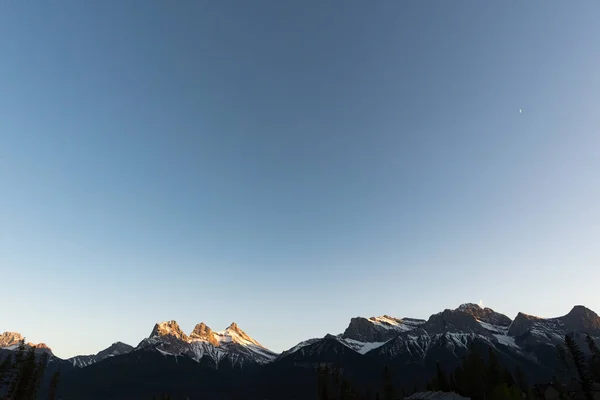 Canadá Alberta Parque Nacional Banff Cimeira Luz Noite — Fotografia de Stock