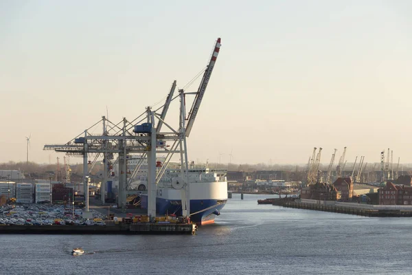 Duitsland Hamburg Schepen Haven Van Stad — Stockfoto