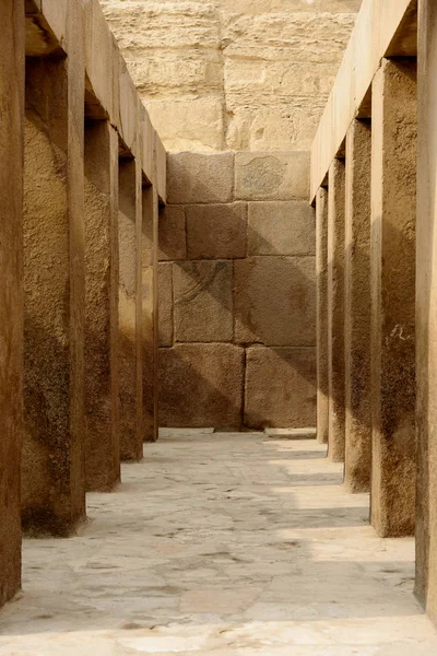 Egito Governo Gizé Gizé Templo Vale Pirâmide Chephren — Fotografia de Stock