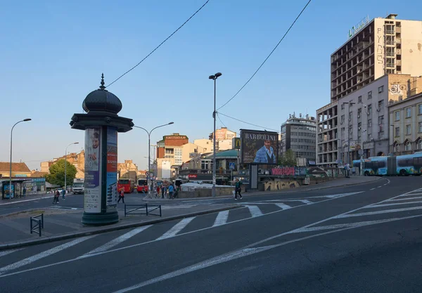 Belgrade Serbia May 2018 Morning Kraljice Natalije Street — Stock Photo, Image