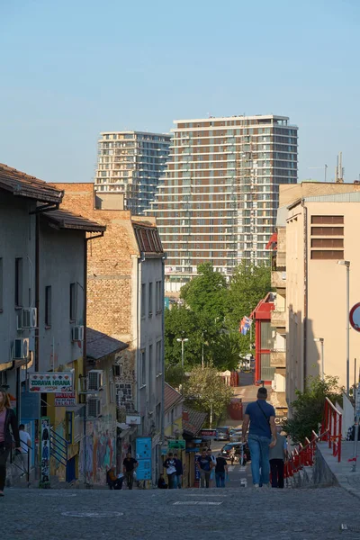 Belgrado Sérvia Maio 2018 Vista Matinal Cidade Rua Kamenicka Perto — Fotografia de Stock