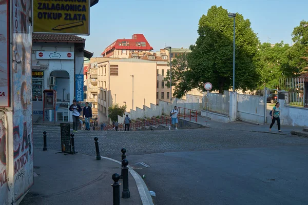 Belgrad Serbien Mai 2018 Morgen Stadtblick Auf Der Kamenicka Straße — Stockfoto